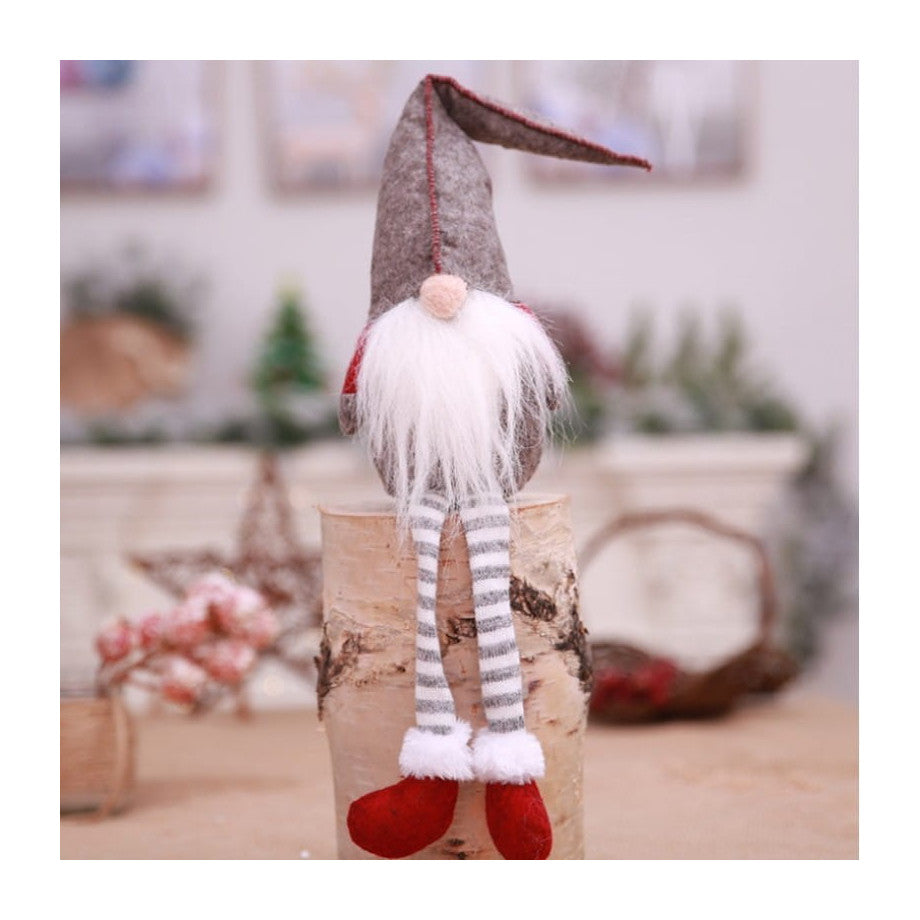 Figurina decorativa, pentru Craciun, Zola®, Spiridus, picioare lungi, 50x14 cm, gri cu rosu Figurina decorativa, pentru Craciun, Zola®, Spiridus, picioare lungi, 50x14 cm, gri cu rosu